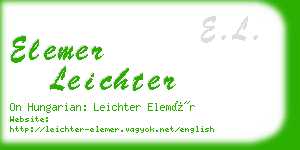 elemer leichter business card